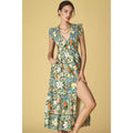 Anthropologie The Peregrine Midi Dress XXS Size 00 Floral Fruit Motif Anthropologie