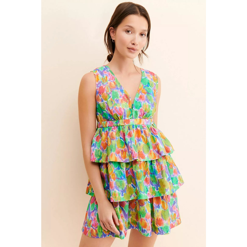 New Hope for Flowers by Tracy Reese Floral Printed Tiered Mini Dress $253 XL