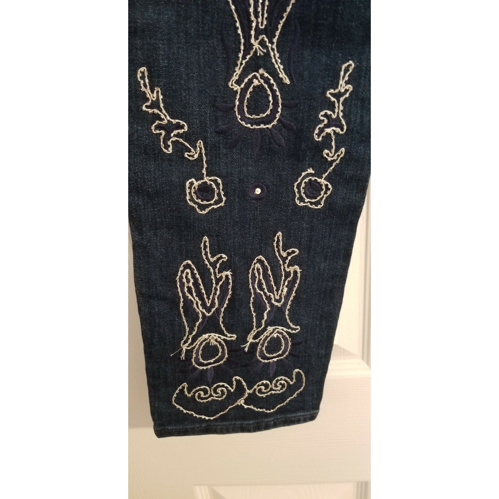 NEW Anthropologie Pilcro Boy Fit Embellished Jeans Size 27