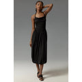 Anthropologie Cowl-Neck Bubble-Hem Midi Dress Size 12 Black Anthropologie