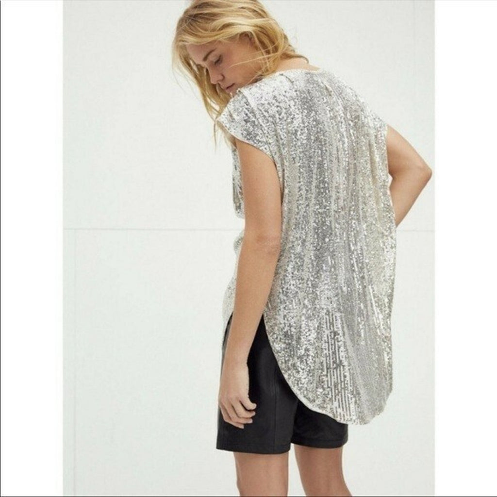 NEW Free People $168 Shine Time Live Tunic Size Small Sequins