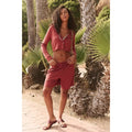 New FREE PEOPLE free-est Monica Cardigan Short Set $88 SMALL Brick Red