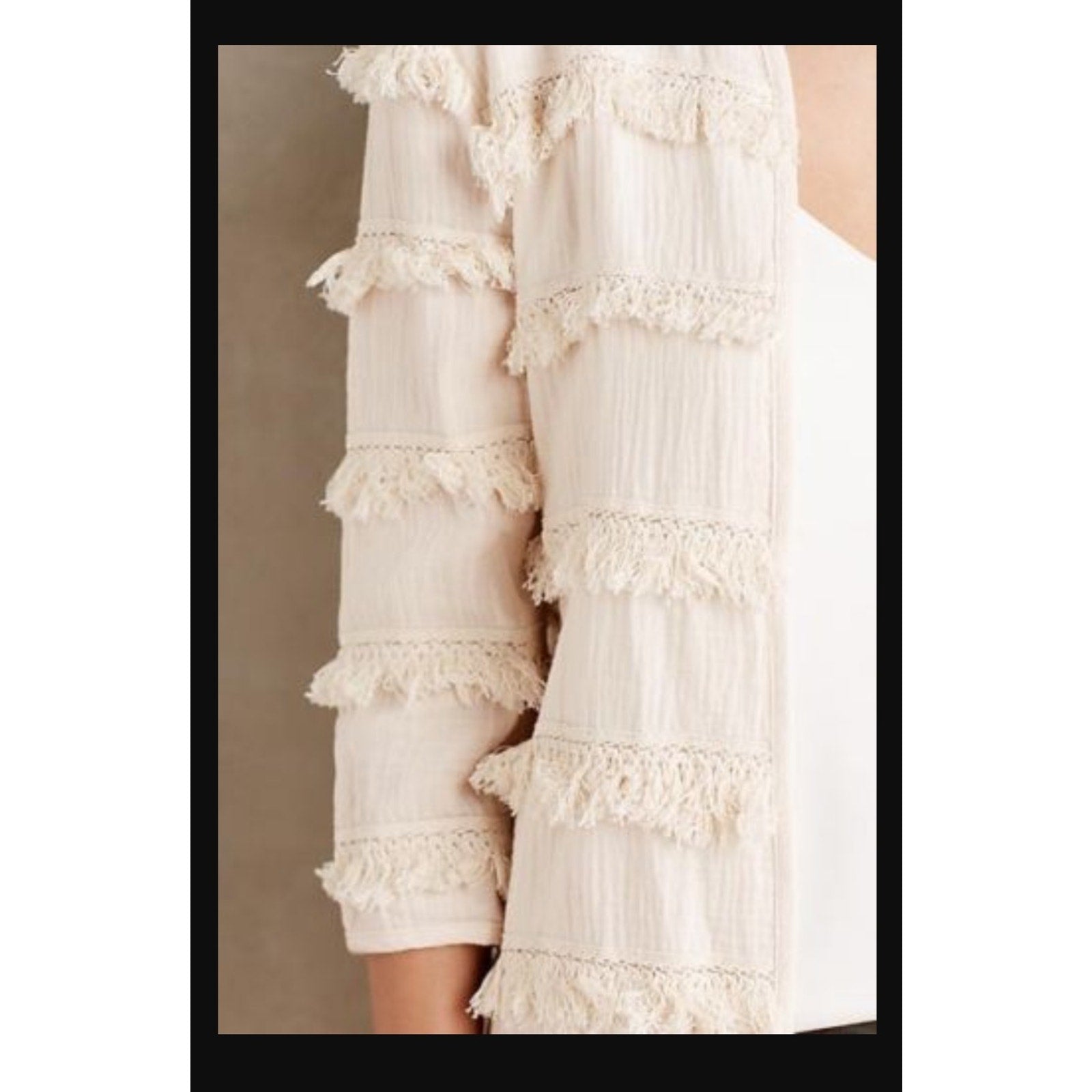 NEW Anthropologie Fringe-Stripe Car Coat by Harlyn Size S