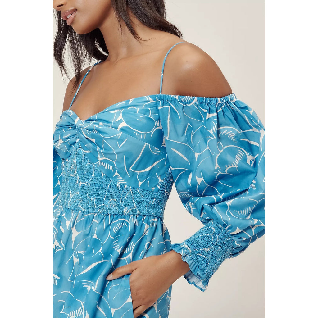 ANTHROPOLOGIE Hope for Flowers by Tracy Reese Off-the-Shoulder Midi Dress Sm Anthropologie