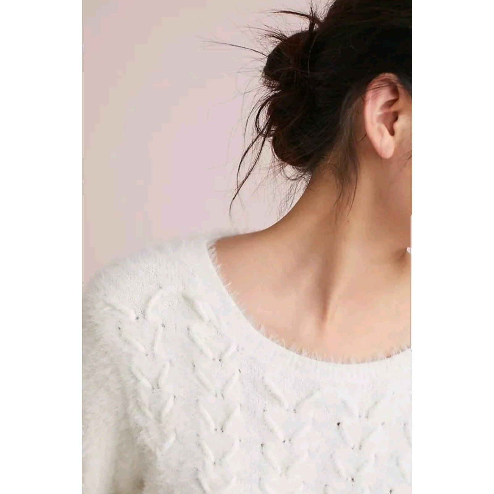 NEW Anthropologie Aubade Pullover by Rosie Neira $128 Size Small Ivory White