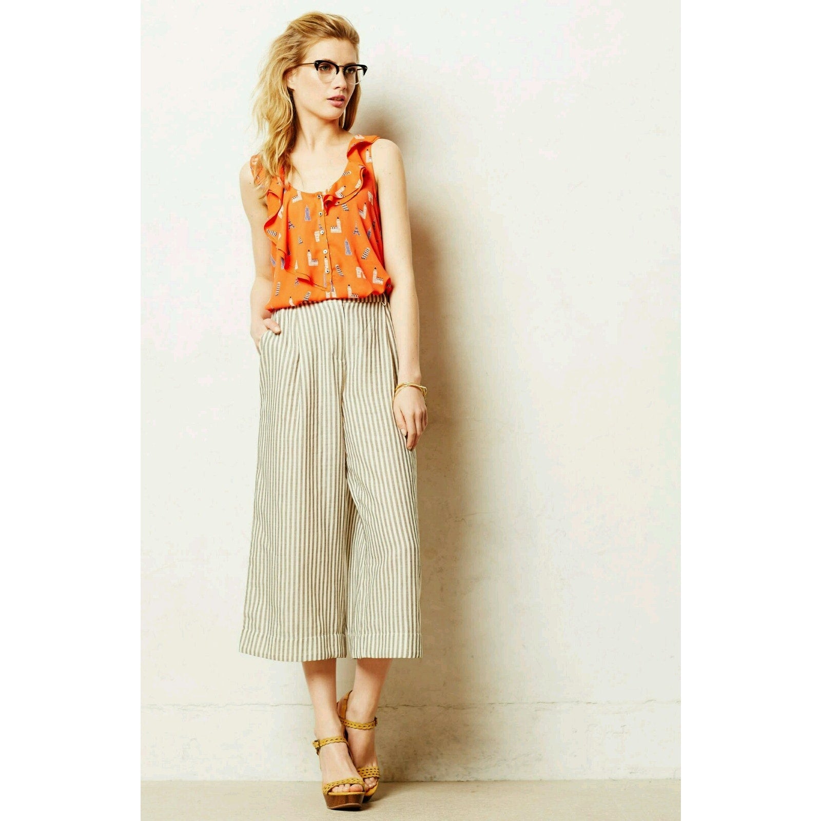NEW Anthropologie x Maeve Red Orange Aurelie Tank Top Size 6