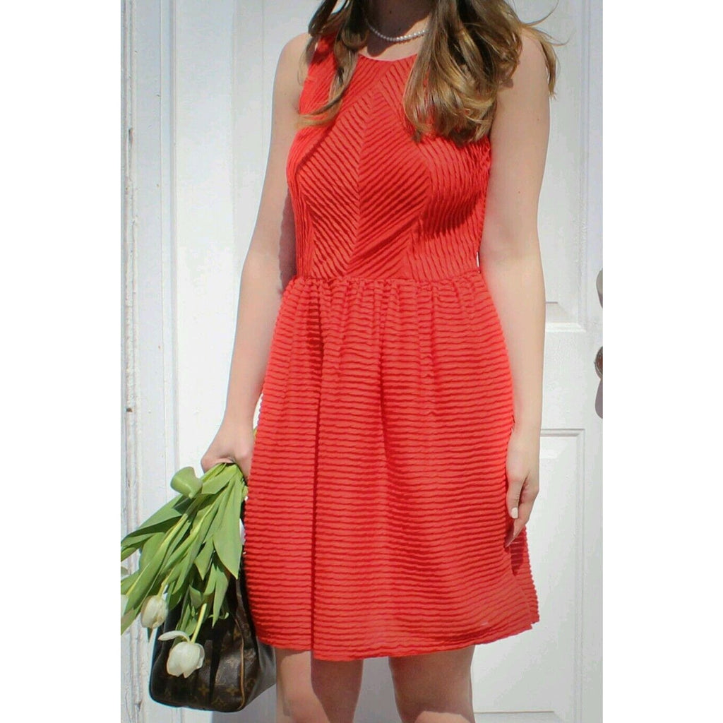 New Anthropologie x Bordeaux Textured Tank Mini Dress by $138 SMALL Red