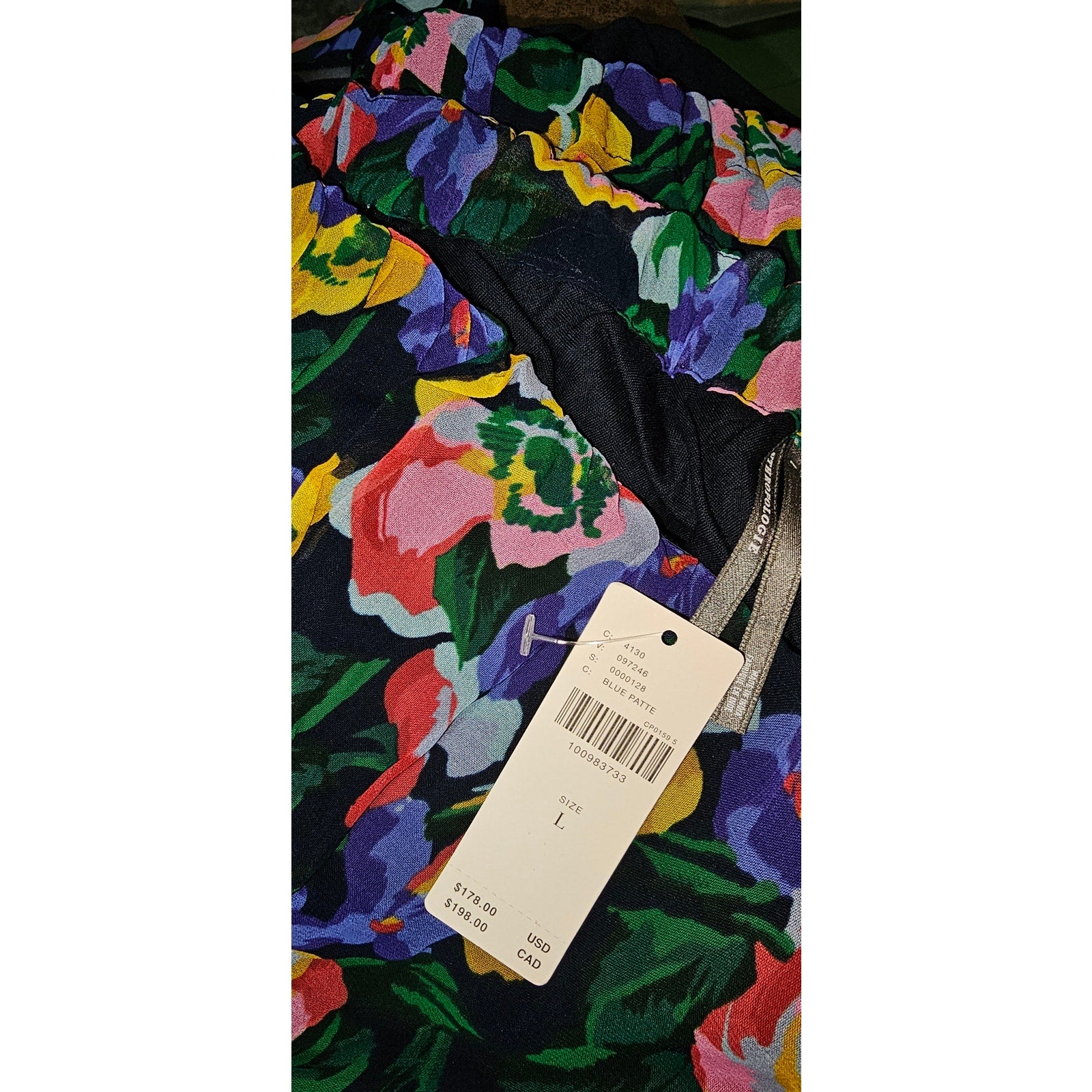 Anthropologie The Somerset Strapless Maxi Dress $178 Large Blue Floral