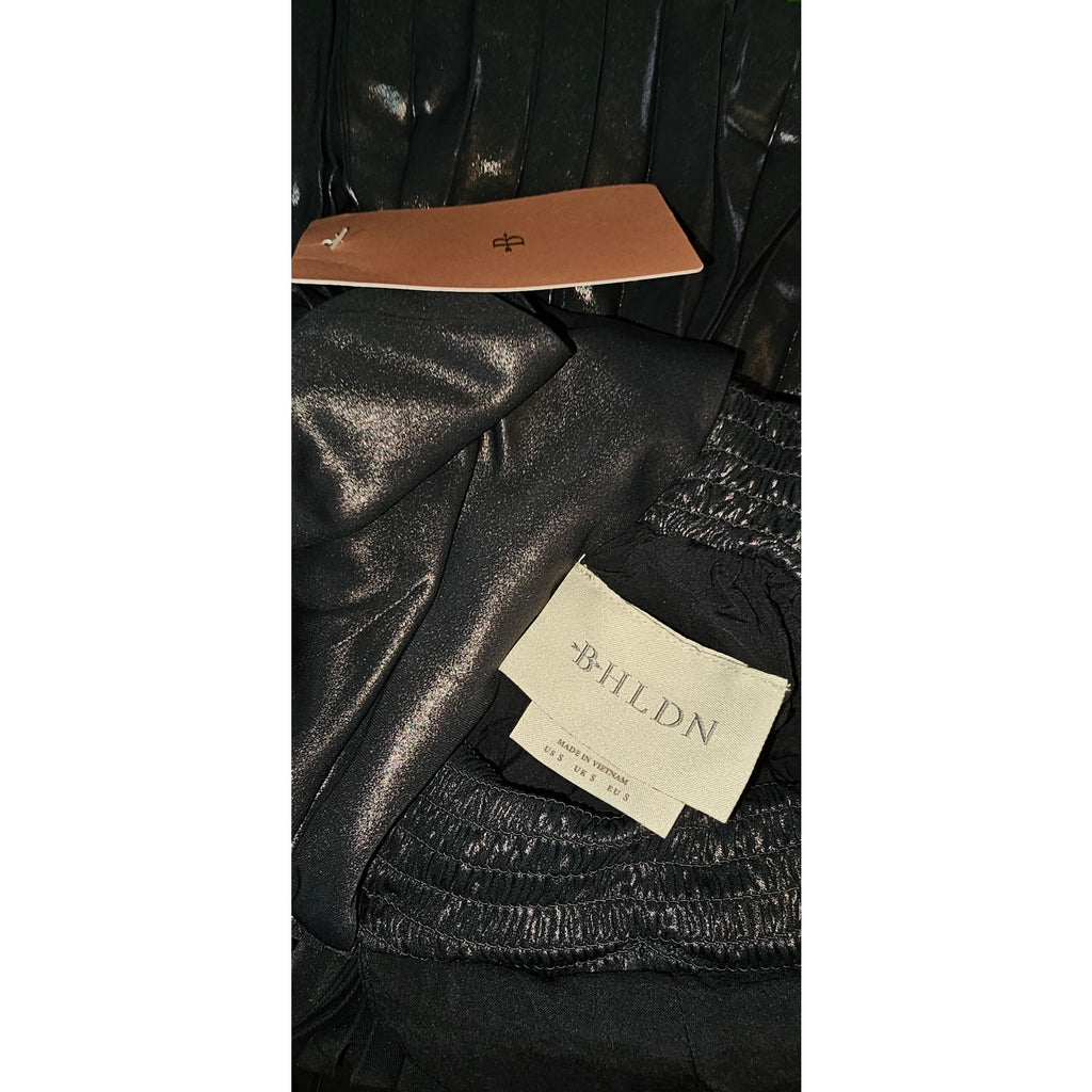 Anthropologie BHLDN Alessia Sleeveless VNeck Pleated Crepe Midi Dress $248 S Anthropologie