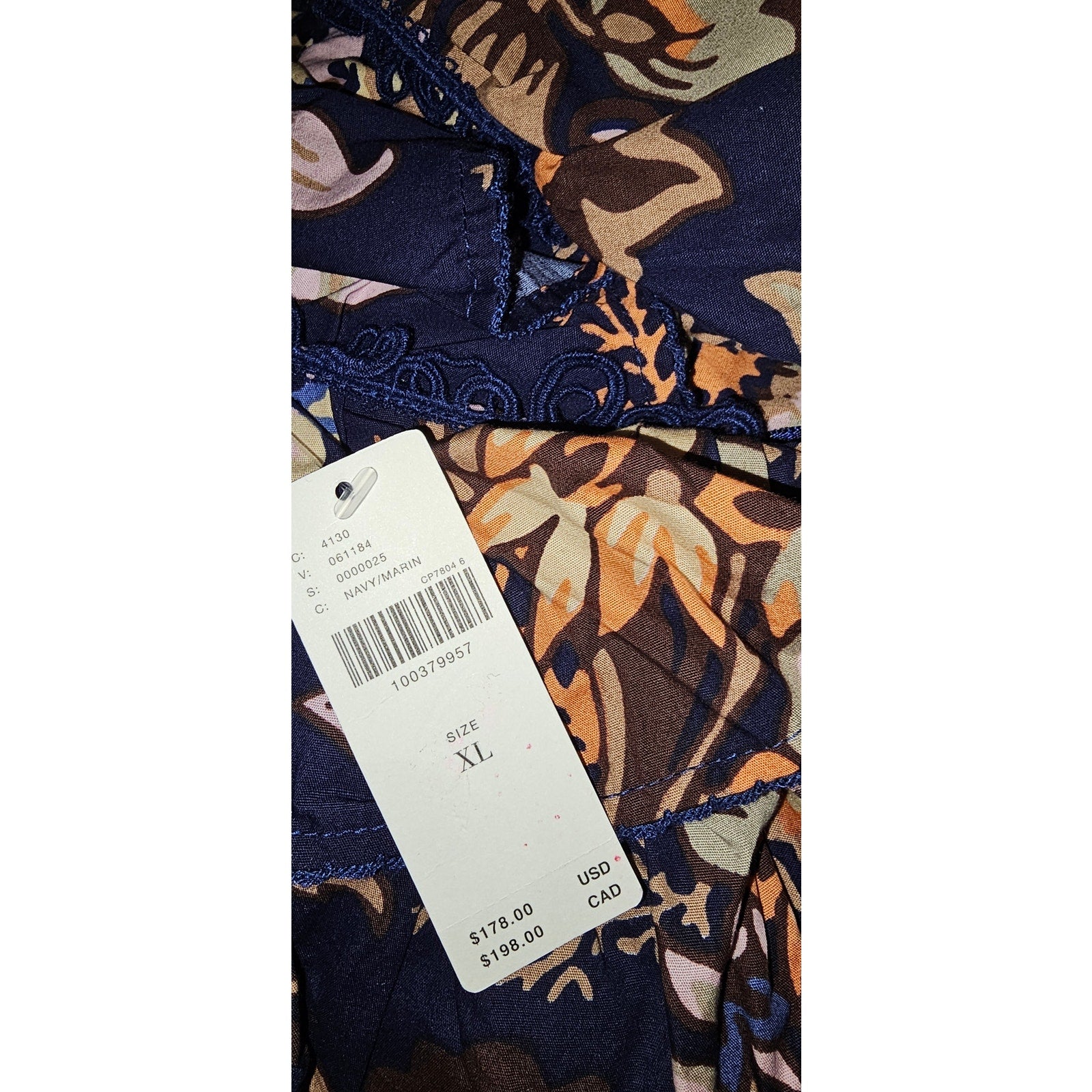 Anthropologie Sleeveless Ruffled A-Line Mini Dress X-LARGE Navy Anthropologie