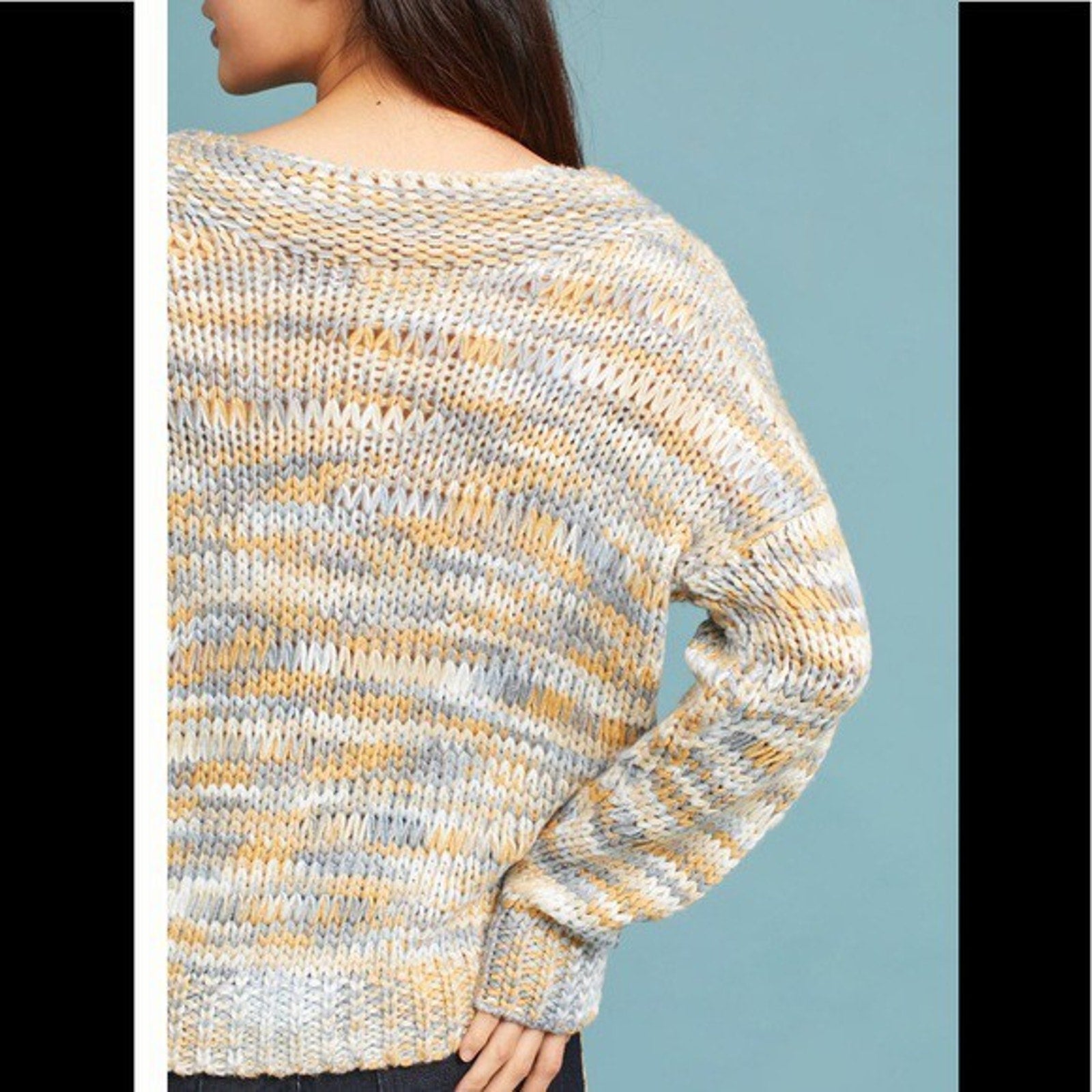 NEW Anthropologie $128 Marled Boat Neck Sweater by Moth Size Small