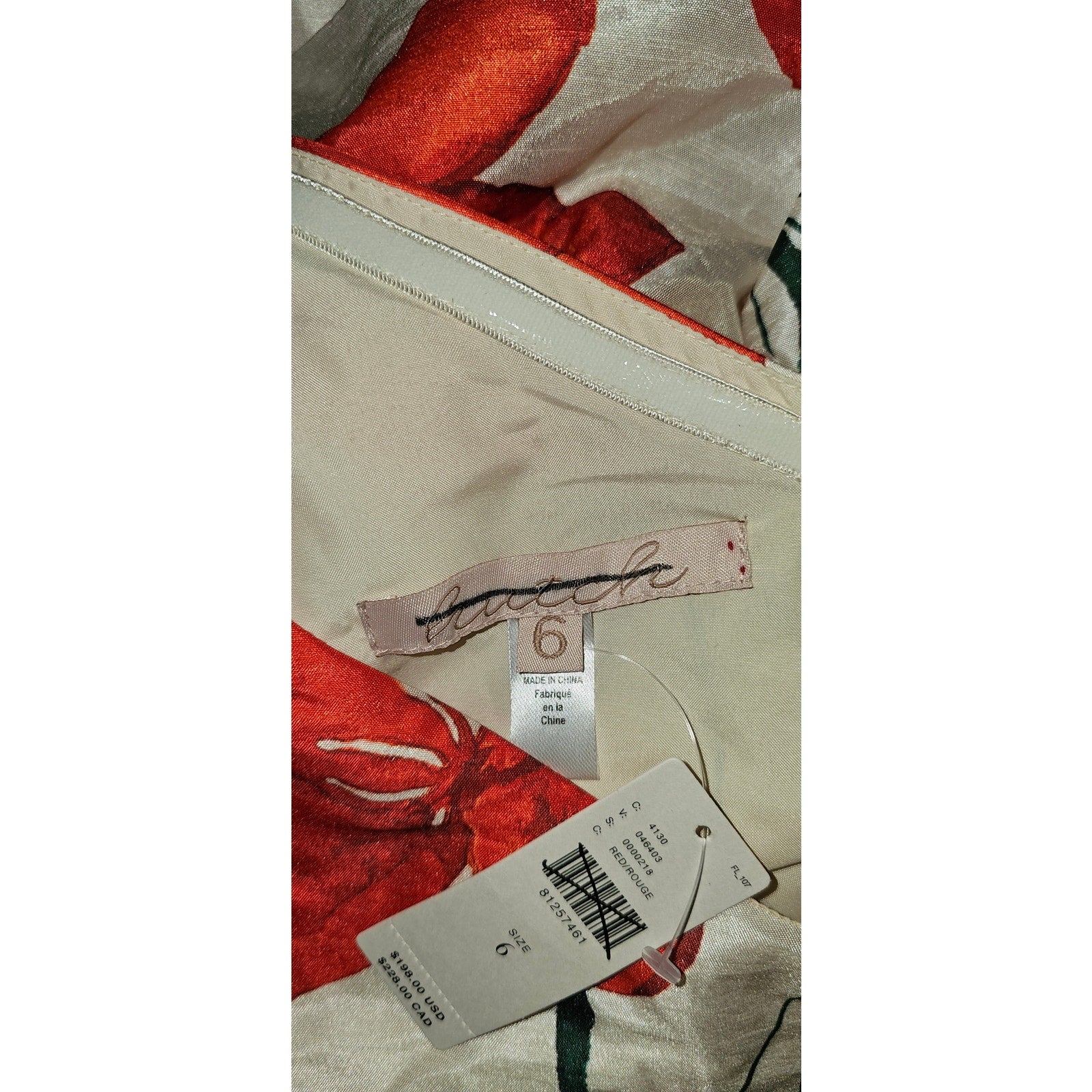 New ANTHROPOLOGIE Hutch One-Shoulder Peplum Dress $198 SIZE 6 Red Floral