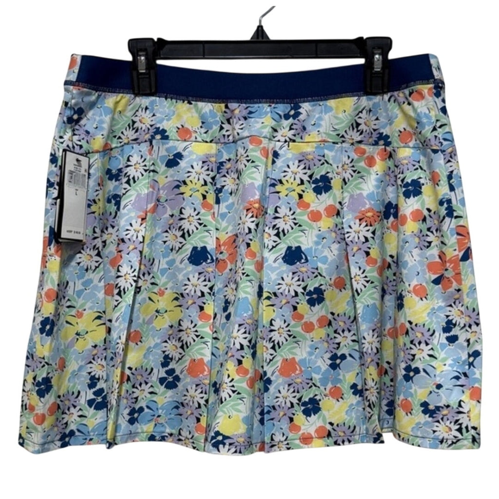 NWT Ralph Lauren 15" Performance Pleated Mini Skort $148 LARGE Floral Ralph Lauren Sport