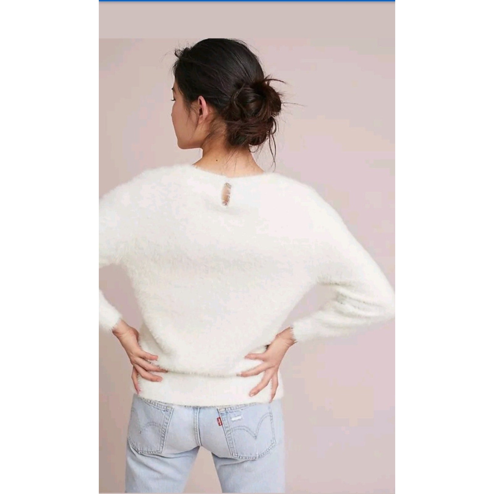 NEW Anthropologie Aubade Pullover by Rosie Neira $128 Size Small Ivory White
