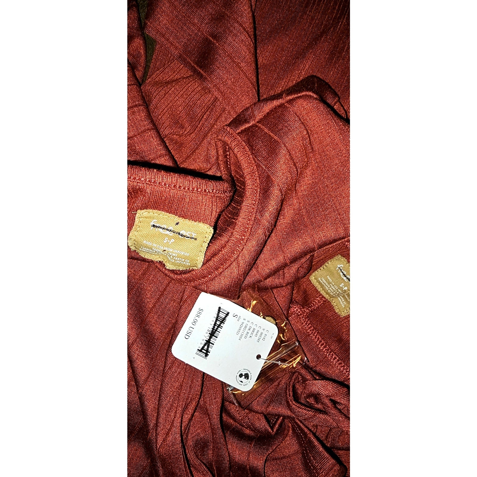 New FREE PEOPLE free-est Monica Cardigan Short Set $88 SMALL Brick Red