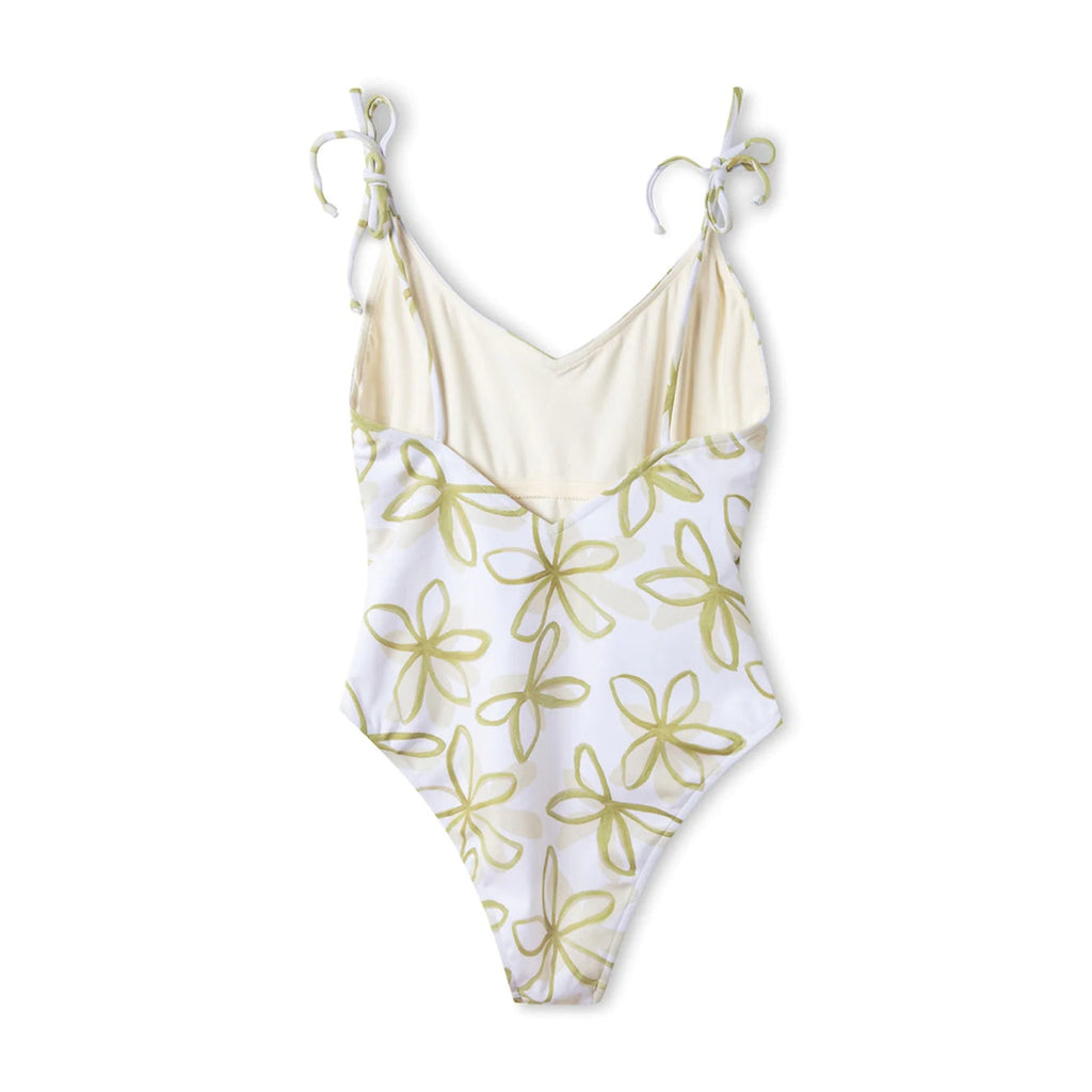 New Free People by Zulu & Zephyr Olive Flower One-Piece $180 Sz 10 Green Floral