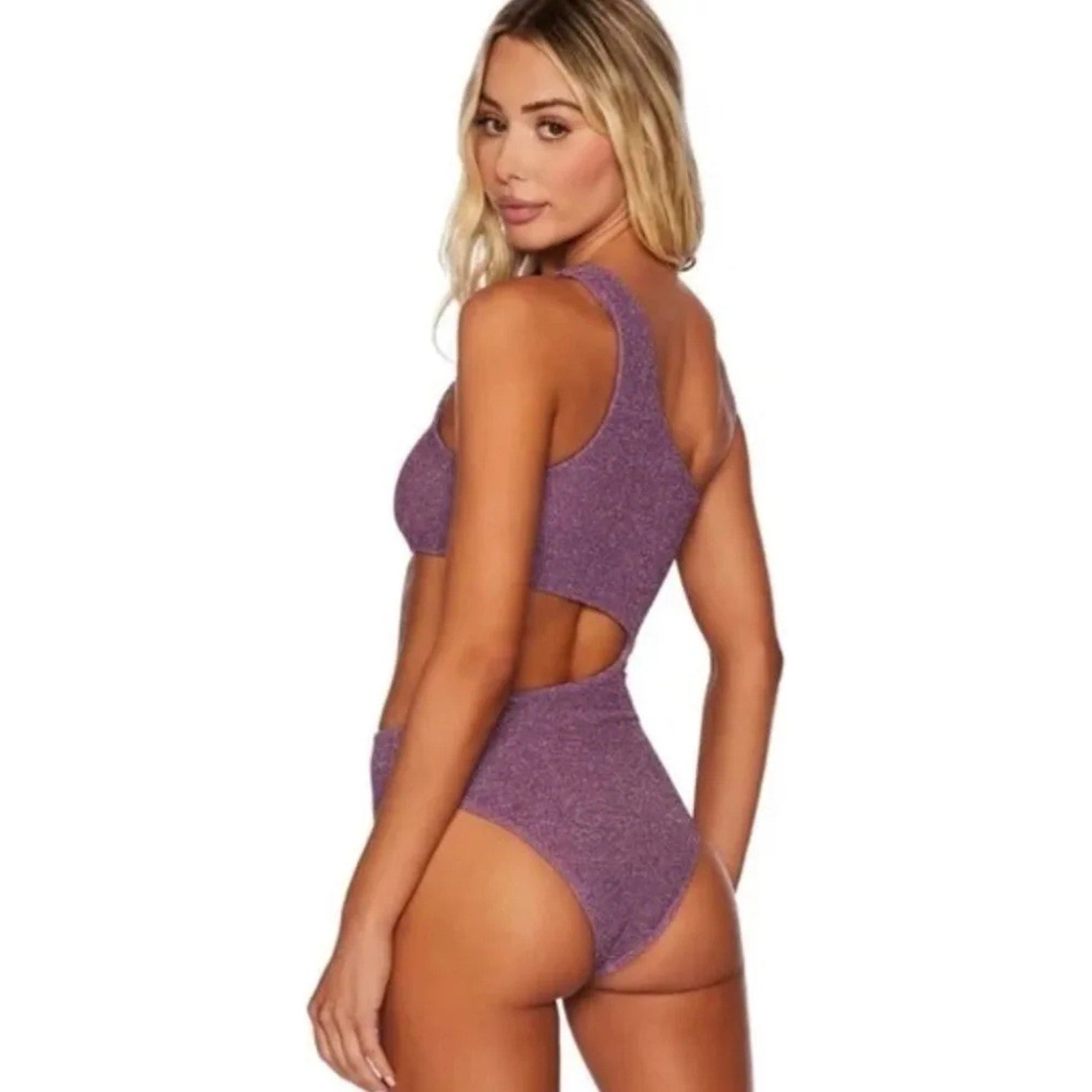Free People Beach Riot Celine Shine One-Piece SMALL Purple AMETHYST Free People