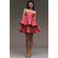 Anthropologie Hutch Strapless Tiered Mini Dress SATIN MEDIUM Pink Anthropologie