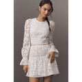 Anthropologie Saylor Marilla Long-Sleeve Eyelet Lace Mini Dress Large Anthropologie
