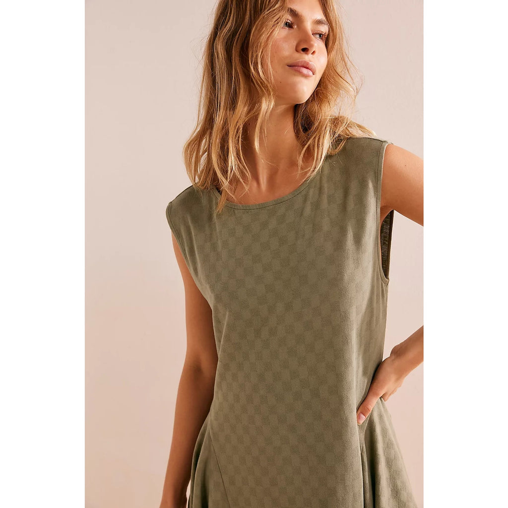 New Free People FP BEACH Mia Midi ASSYMETRICAL $98 SMALL Crystal Kelp - Green