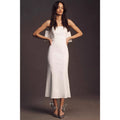 Anthropologie BHLDN Suzanne Stretch Crepe Back-Bow Midi Dress MEDIUM White BHLDN