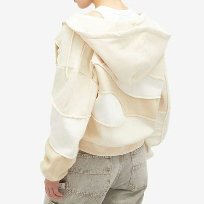 New House of Sunny Patchwork Landscape Hoodie UNISEX $149 SMALL Full Zip Jacket