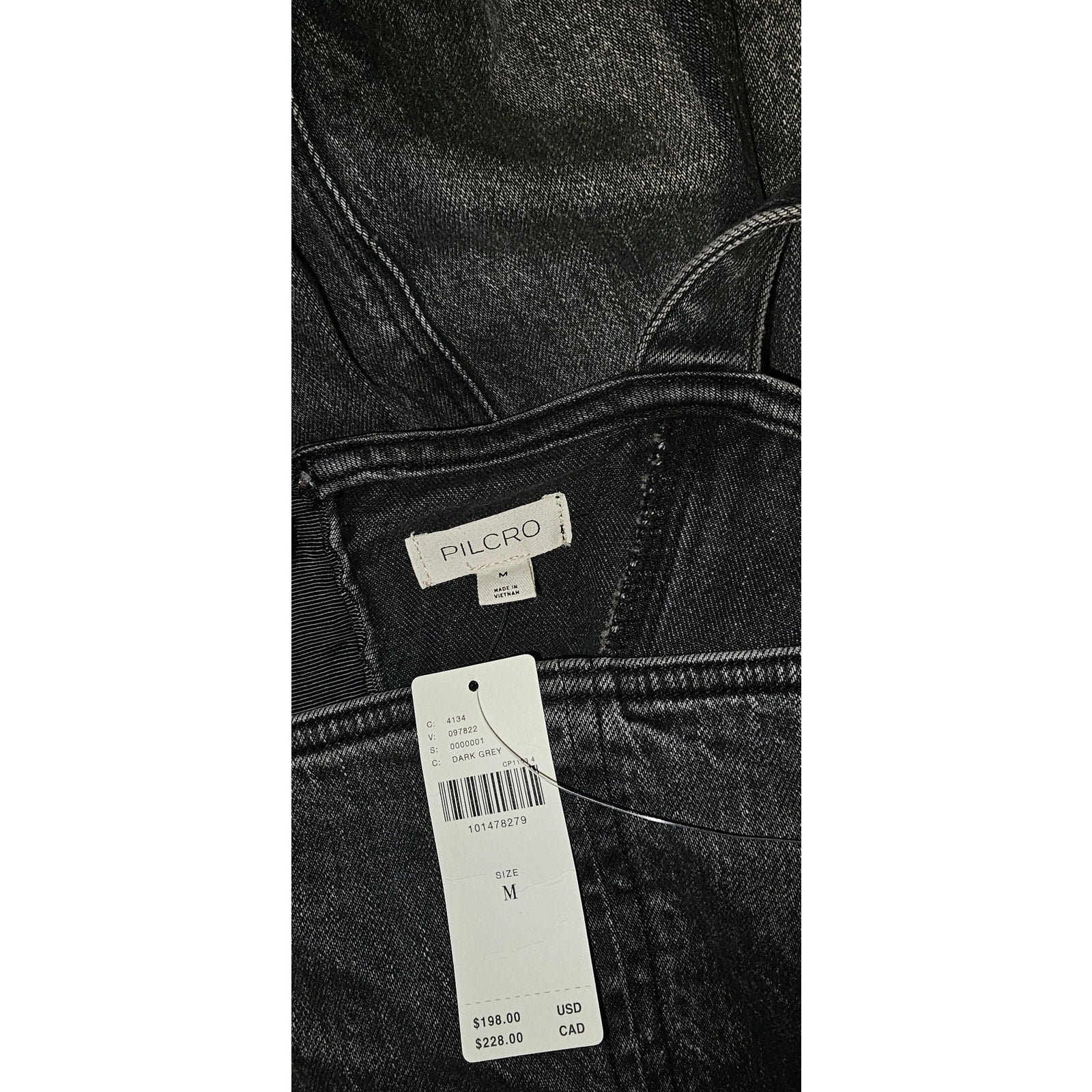 ANTHROPOLOGIE Pilcro Denim Midi Jumpsuit MEDIUM Dark Gray Anthropologie