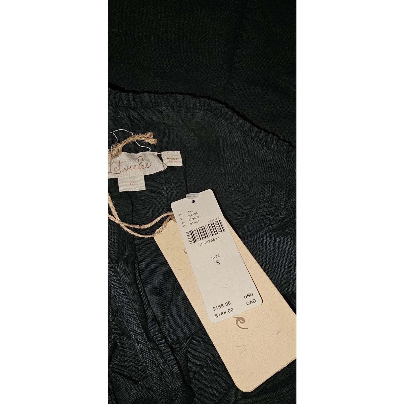 Anthropologie Let Me Be CMS Cotton Halter Jumpsuit SMALL Black Anthropologie