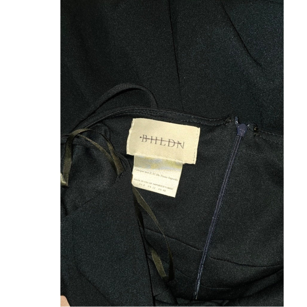 New Anthropologie BHLDN Lyra V-Neck Faux-Wrap Stretch Crepe Midi Dress $198 Sz 8