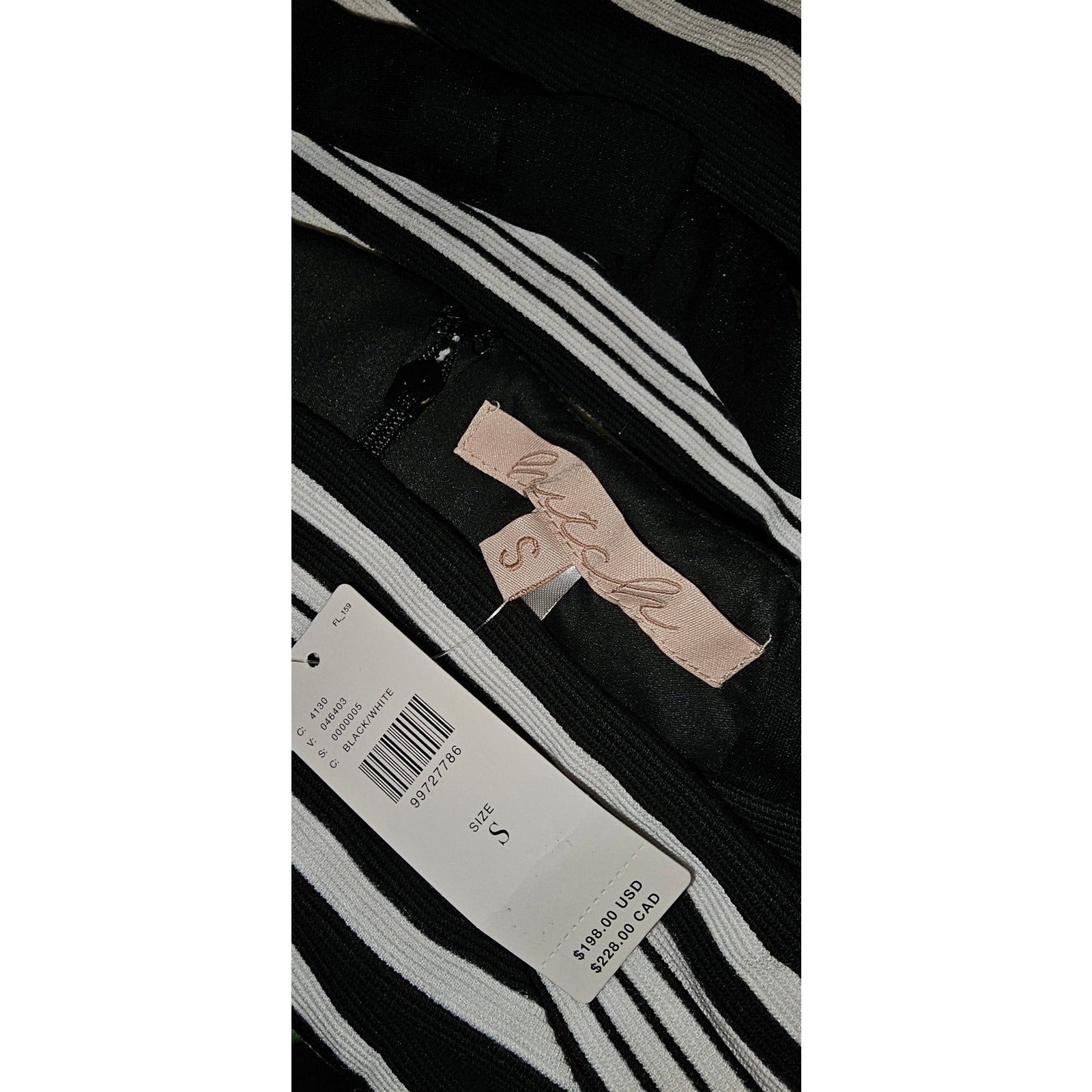 Anthropologie Hutch Sleeveless Square-Neck Knit Mini Dress SMALL B&W Anthropologie