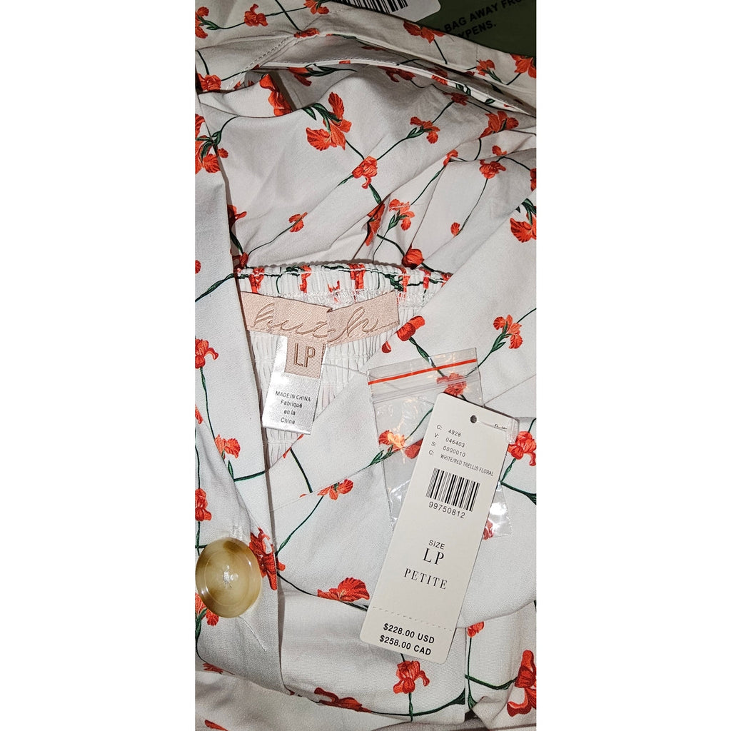 Anthropologie Hutch Alessia Sleeveless Halter Midi Dress LP White/Red Anthropologie