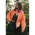 New FREE PEOPLE Scrunchy Glossy Printed Pippa Packable Puffer Jacket $228 SMALL