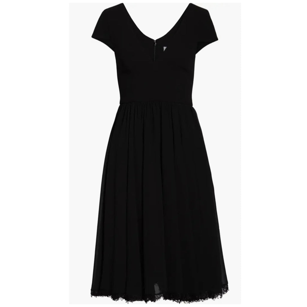 New Dress the Population Corey Dress $198 XS Black LBD Midi Sultry Evening Wear