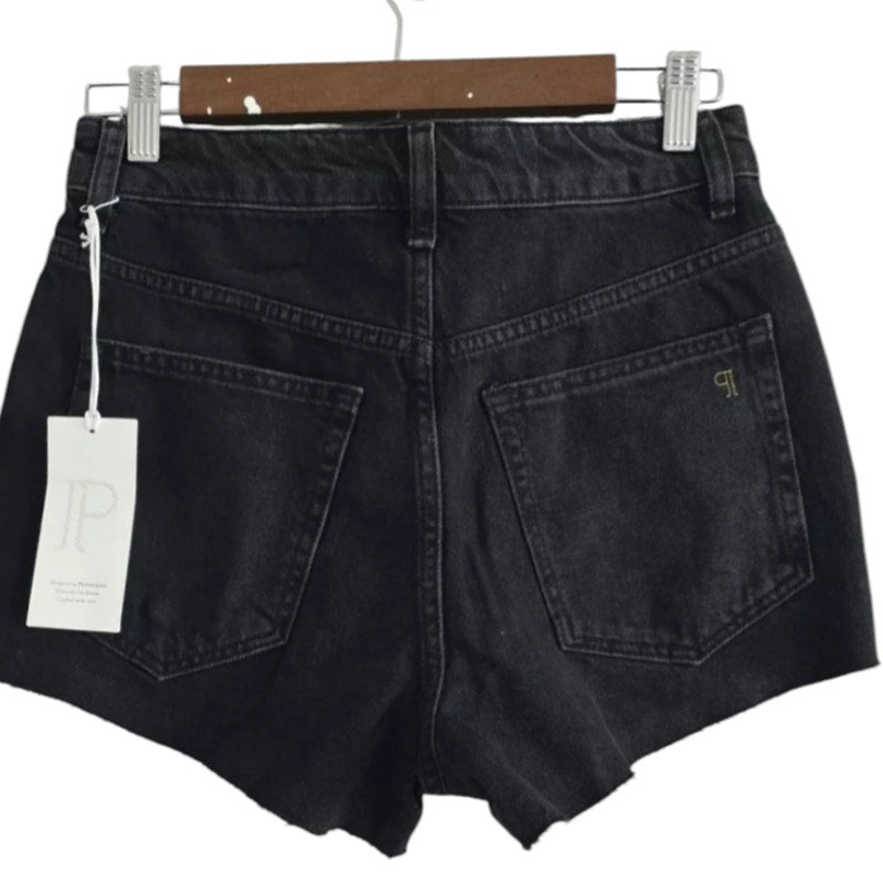 Anthropologie Pilcro Lace-Up Denim Shorts $108 SIZE 32 Black