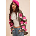 New FREE PEOPLE League Of Her Own Cardigan $198 SMALL Aurora Pinecone PINK