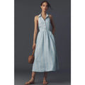 Anthropologie Reformation Tace Linen Midi Shirt Dress $248 12 Blue Striped Anthropologie