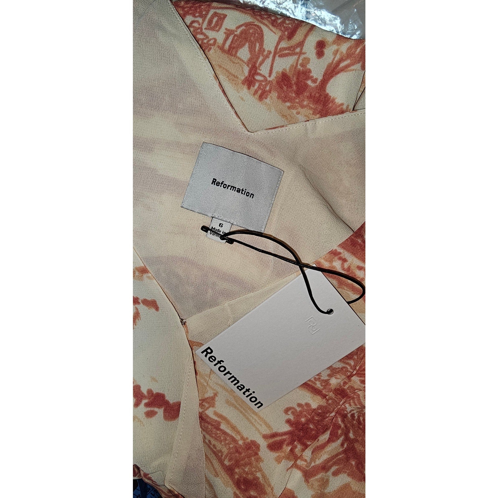 Anthropologie Reformation Farah Sleeveless V-Neck Midi Dress $248 Sz 6 Ivory