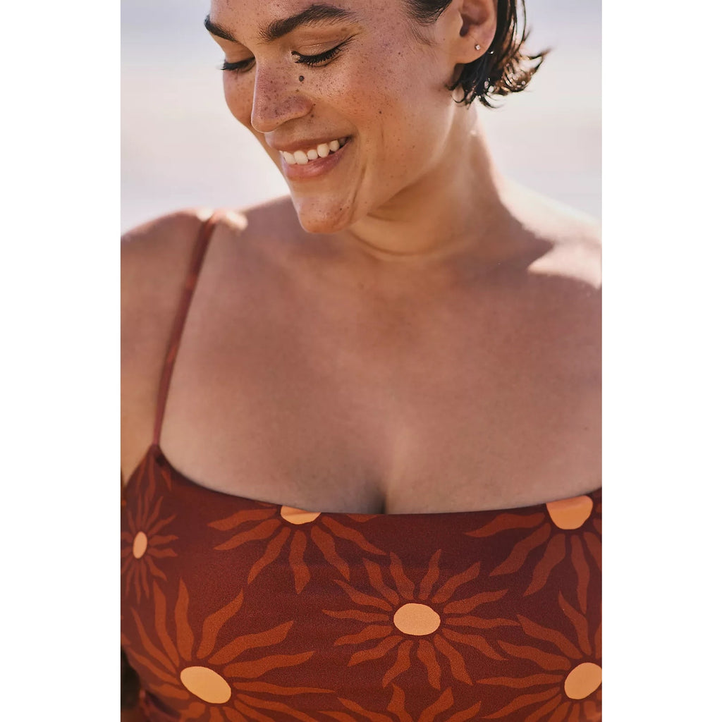 Beach Riot x Anthropologie Mica One-Piece Swimsuit PLUS 2X Brown Anthropologie