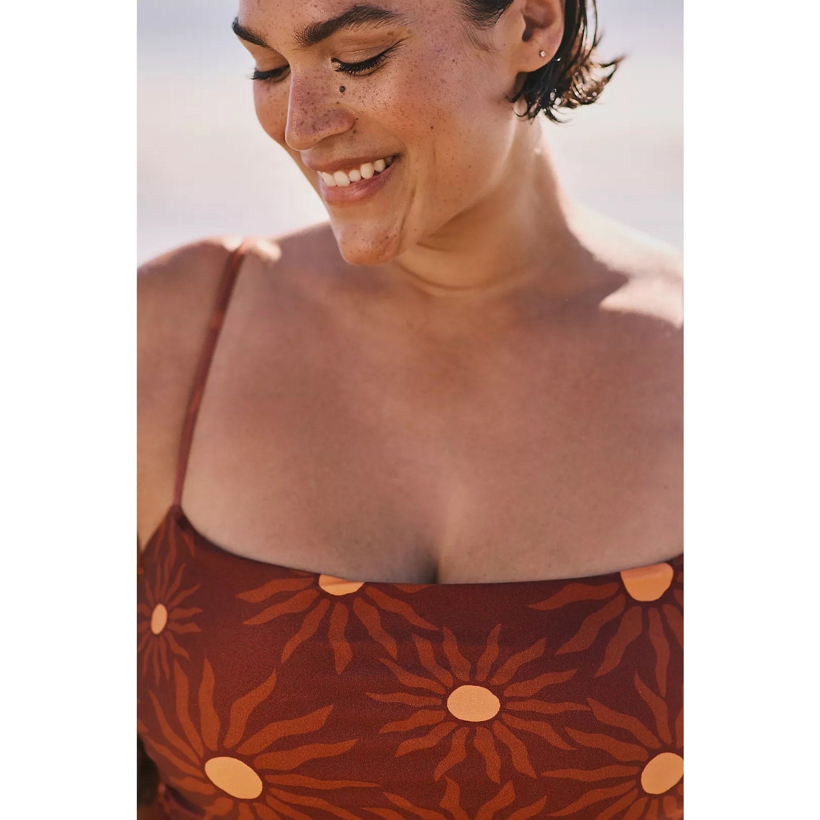 Beach Riot x Anthropologie Mica One-Piece Swimsuit PLUS 2X Brown Anthropologie