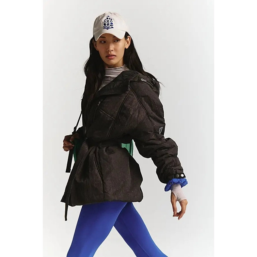Free People Care Tricked Out Trek Utility Puffer Jacket Belted