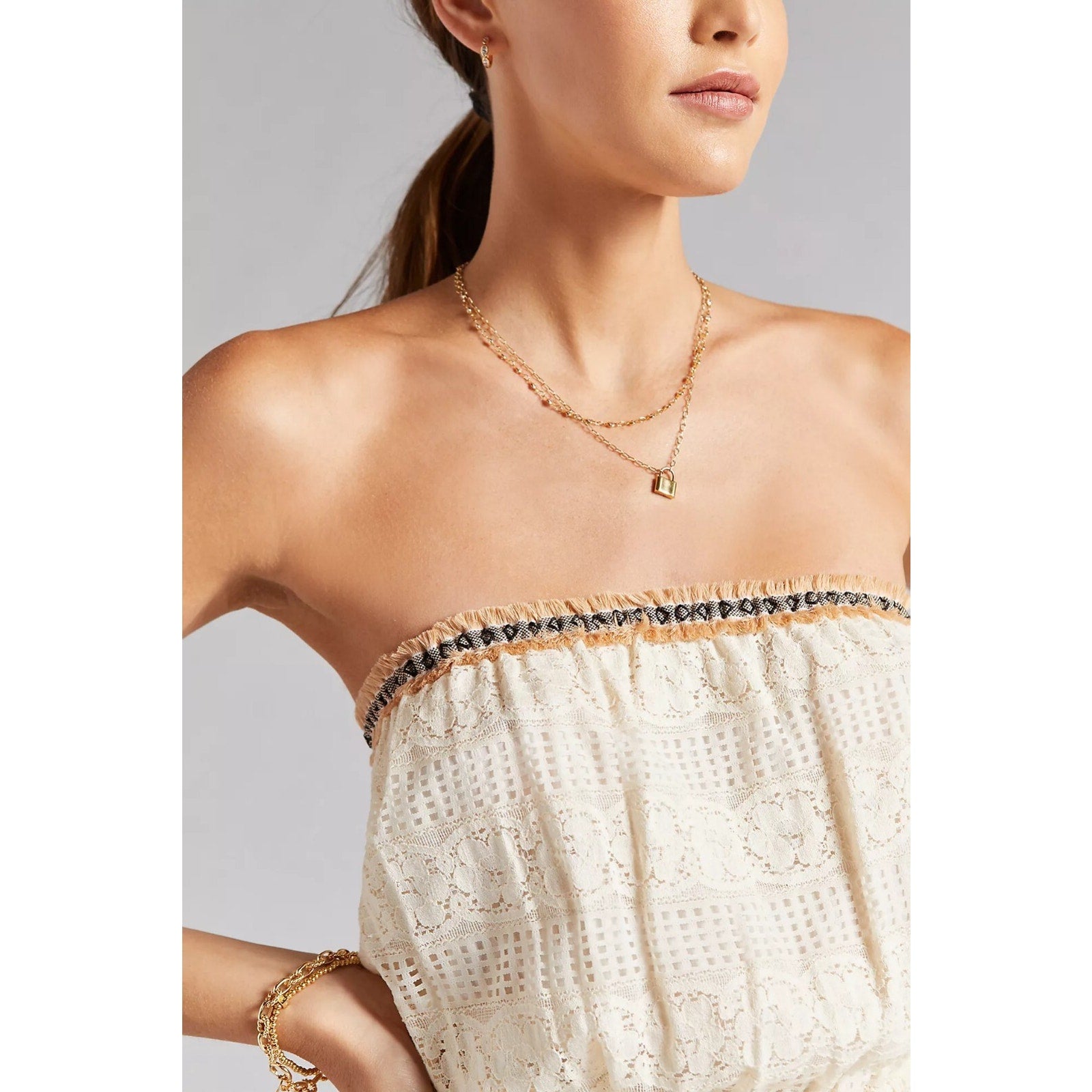 NEW Anthropologie Verb Lace Tube Top Size XS