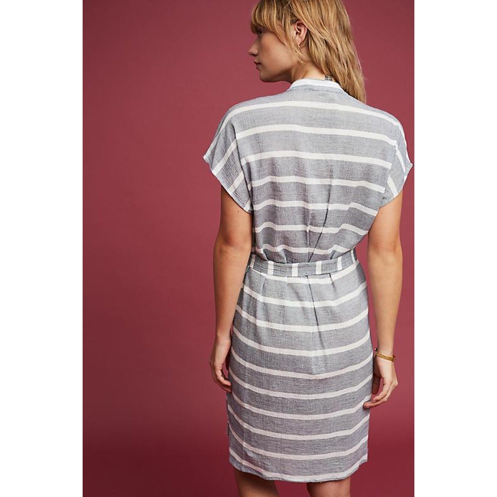 New Anthropologie Camden Grey & White Shirt Dress by Corey Lynn Calter XS $168