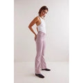 New FREE PEOPLE x CRVY Karma Cord Flare Jeans WTF $128 LARGE Lilac Smoke