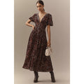 Anthropologie The Katerina Button-Front Dress Velvet Edition $230 SZ 6 Pink
