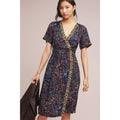 New ANTHROPOLOGIE by Maeve Morgan Dress $148 SIZE 2 Black Floral Motif