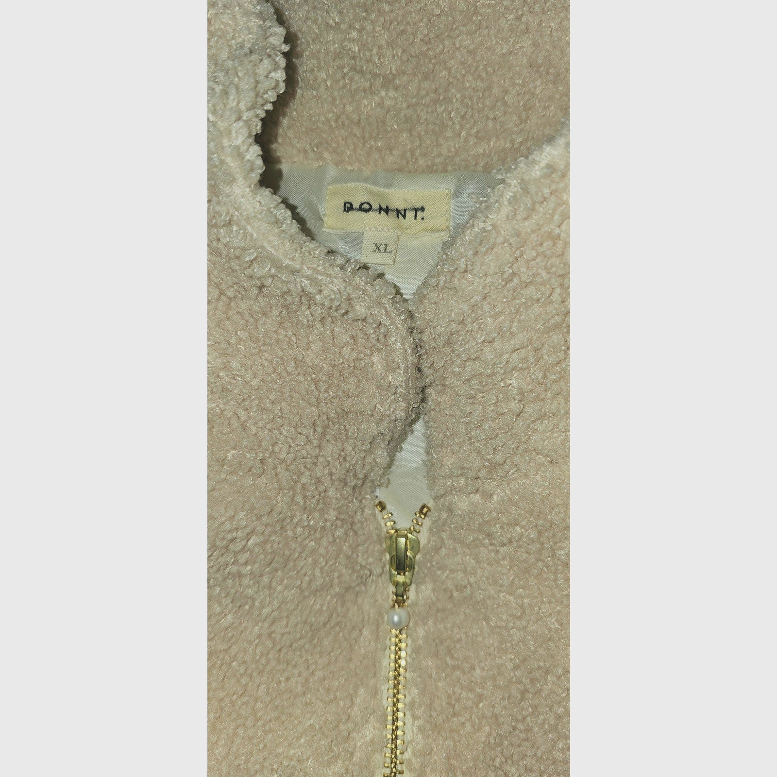 New Anthropologie DONNI Colorblocked Sherpa Jacket $324 XL Cream