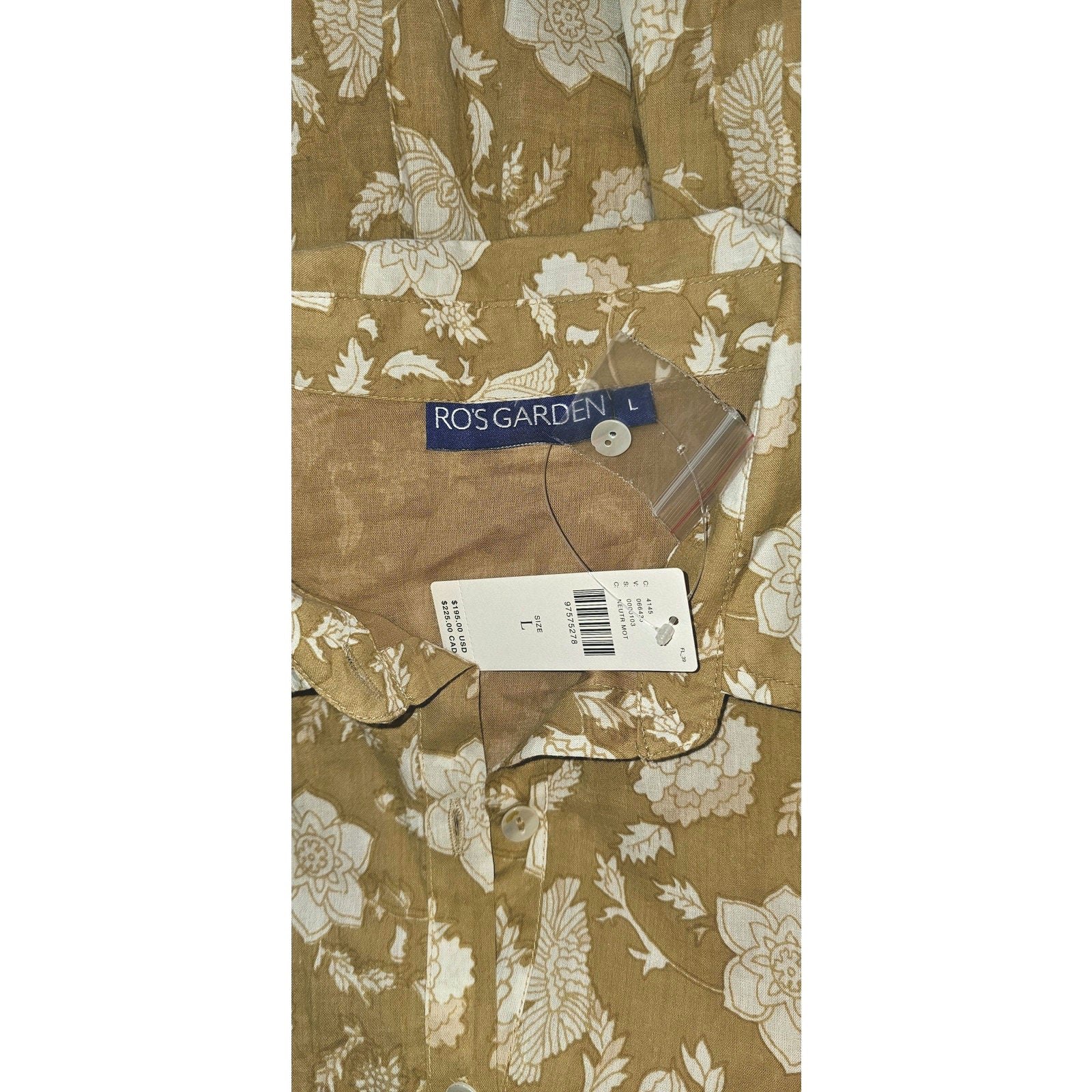 Anthropologie Ro's Garden Romy Floral Mini Dress $195 LARGE Neutral Brown