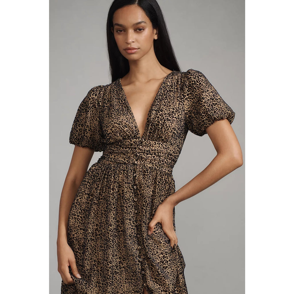Anthropologie The Katerina Button-Front Dress: Velvet Edition $230 SIZE 6