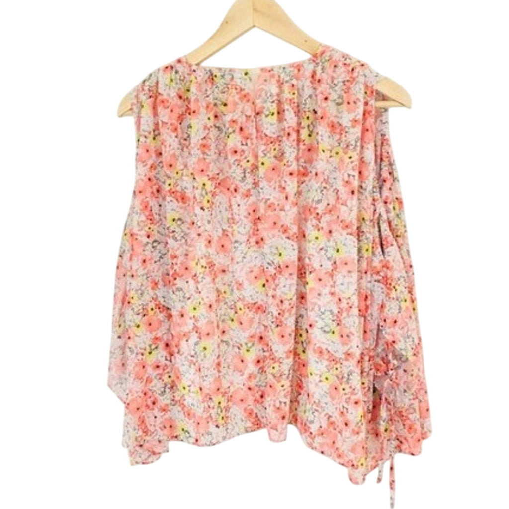 NEW Anthropologie $98 Kiva Open-Shoulder Blouse By Dina Agam Size Small Floral