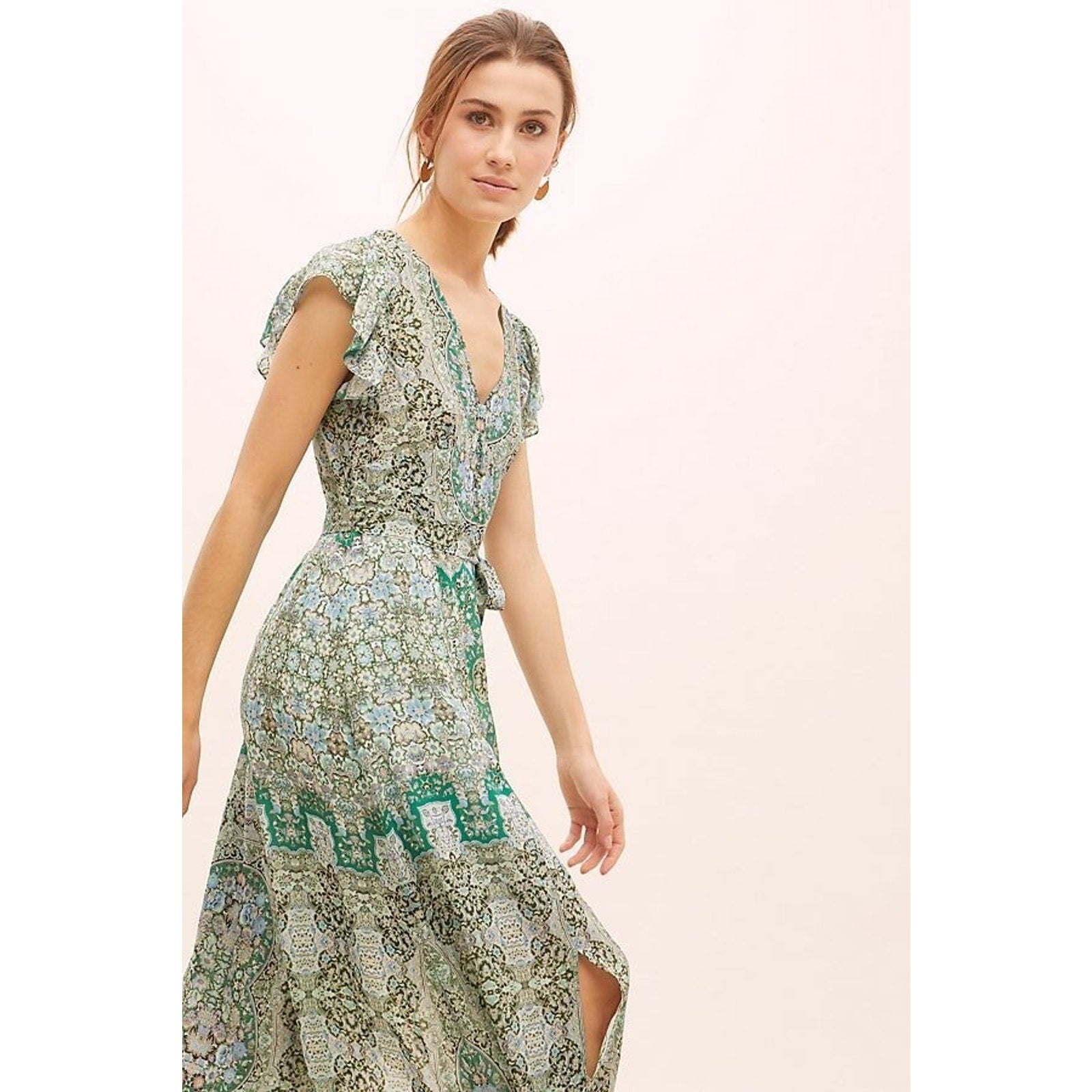 New Anthropologie x Kachel Grace Midi Dress Size 6 Tapestry Geo
